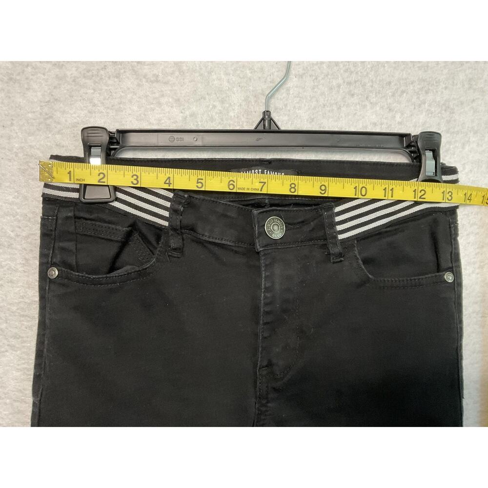 Almost Famous Jeans Womens 5 Mid Rise Skinny‎ Pants Stretch Striped Waistband - Picture 5 of 6